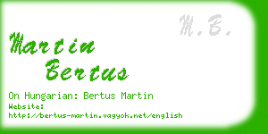 martin bertus business card